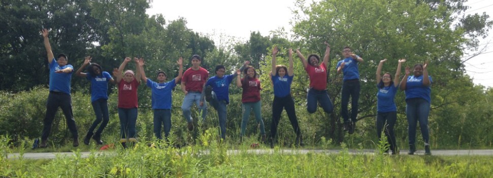 Our 2014 Eggers Woods crew, part of our summer job program for high school students, the Chicago Conservation Leadership Corps.