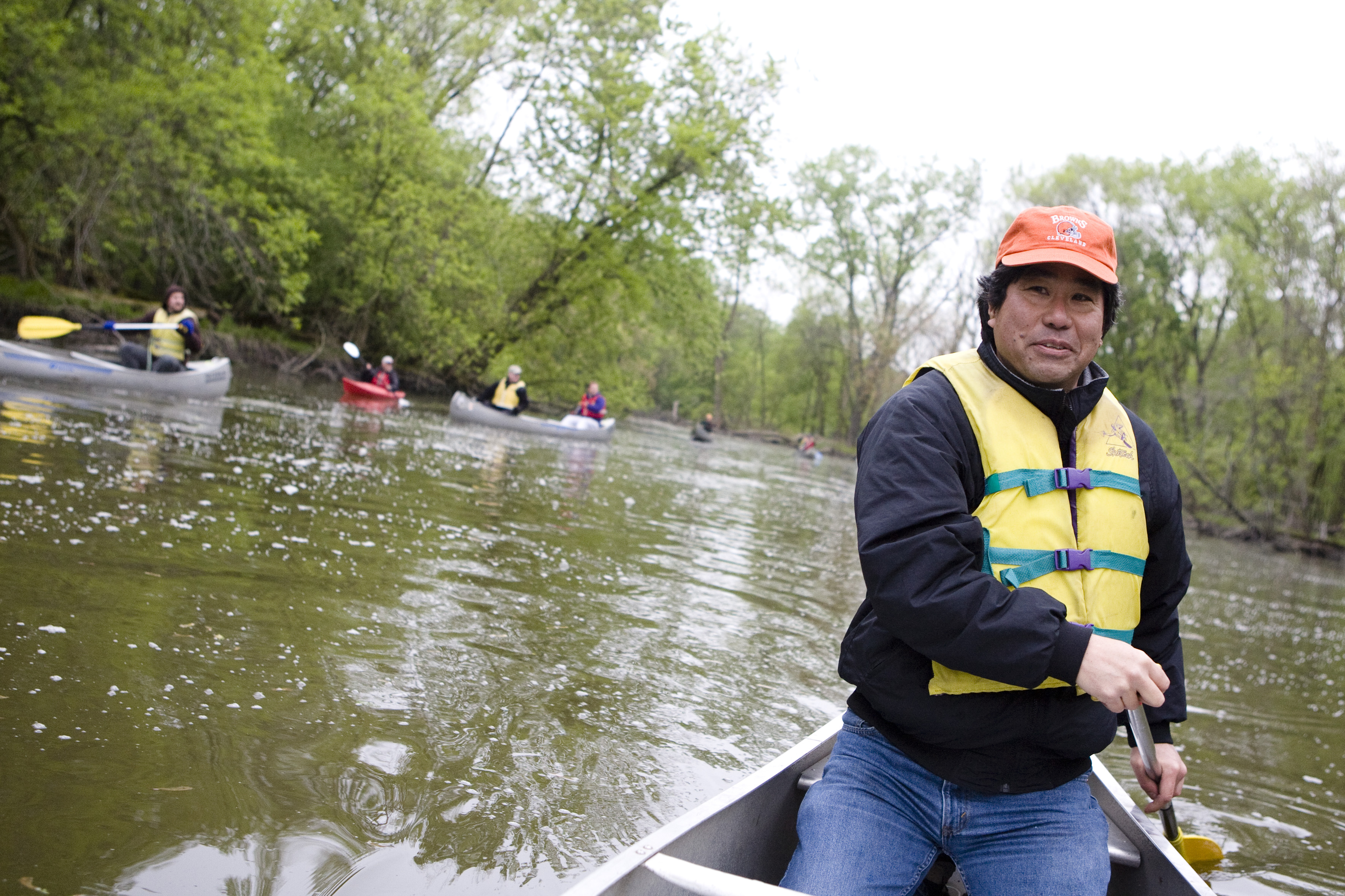 Friends of the Chicago River moonlight canoe trip at Skokie Lagoons, May 5, 2012.