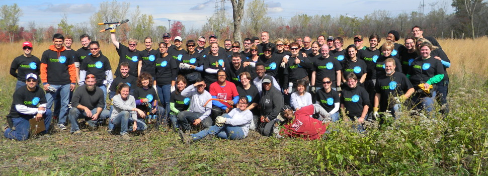 Staff members of Moraine Valley Community College joined Friends for a restoration workday at Kickapoo Woods.