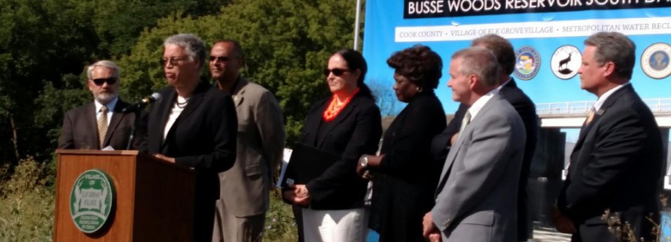 Forest Preserve District President Toni Preckwinkle speaks at the kickoff to the Busse Dam Project.