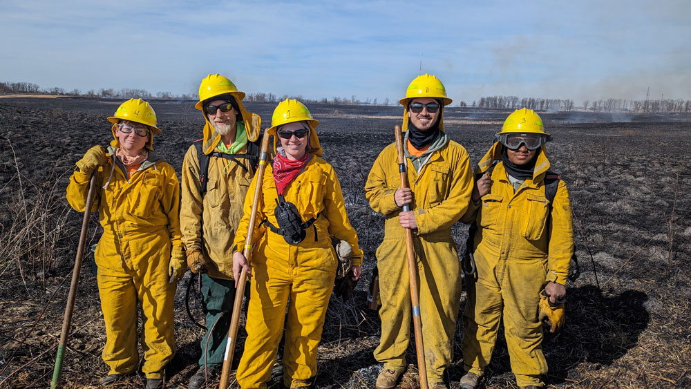 Calumet Crew after successful prescribed grassland fire